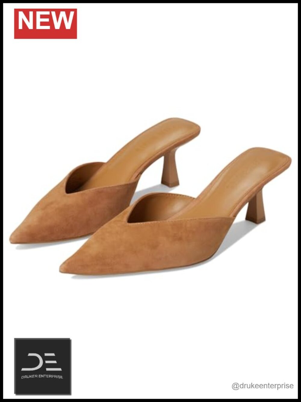 Women's Pointed Toe Mesh Mule Kitten Heel Sandal